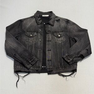 MNML Black Distressed Jean Jacket